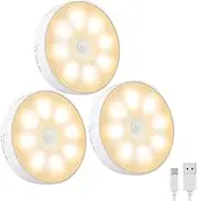 Rantuia Night Light,Led Night Motion Sensor Night Light,Wireless Night Light Super Long Battery Life Warm White Light with USB Data Cable Suitable for Bedroom,Living Room,Kitchen,Bathroom,ETC.