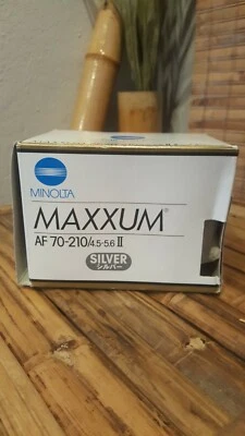 Minolta maxxum AF 70-210/4.5-5.6 II silver zoom lens 043325437816