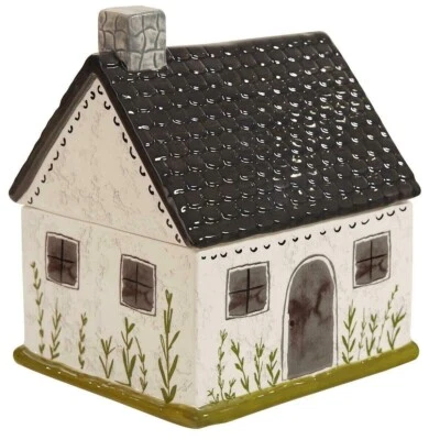Ceramic Cookie Jar Primitive House Farmhouse Country Home Kitchen Decor