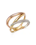 Bloomingdale's Fine Collection Diamond Pave Crossover Ring in 14K Yellow, White & Rose Gold, 0.20 tcw