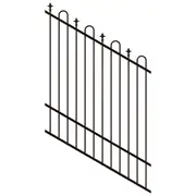 ProtectorAl 350 - 1200 x 1500mm Black Satin Raked 16-30º Loop And Spear Top Pool Fence Panel