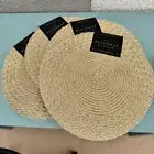 Envogue Set of 6 Beige, and Gold Flakes Woven Placemats