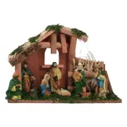Resin Christmas Stable Figurines Nativity SetManger Scene 8.3 inches High 9 S...