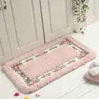 1 Pcs Non-Skid Pink Rug Pink Bathroom Rugs New Flower Rug Bathroom