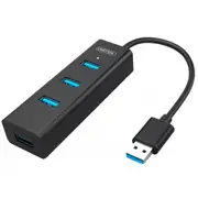 Unitek 4 Port USB 3.0 Hub Super Speed Data Transfer Rate up to 5Gbps - Plug & Play - LED Indicator - Includes Optional Power Port (Micro USB) [Y-3089]