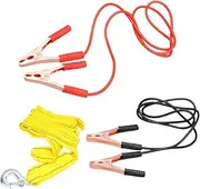 1 Set Battery Jumper Cable Emergency Car Power Wire with Tow Rope Durable Alligator Clips for Jump Starting Vehicles and Battery Connections