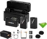 Comica BooMax Wireless Lavalier Microphone for Smartphones,Cameras,Laptops,2.4G Dual Lapel Mic with 2 Transmitters,32G Storage,Noise Cancellation,Charging Case for TikTok,Interviews,Live Streamings