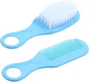 VICASKY Baby Stuffs for Newborn Hair Brush Comb Set Gentle Detangle Promote Blood Circulation Blue