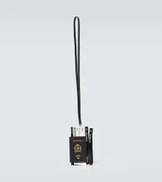 [Balenciaga] Balenciaga Leather-trimmed phone and passport holder One Size black