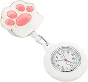 [VALICLUD] Nurse Pocket Watch Portable Nurse Watch Stop Watch for Women Pocket Watch Vet Fob Watch Student Watch Retractable Fob Watch Funny Chain White