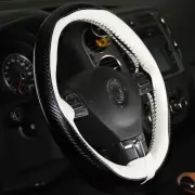 DIY Style PVC Steering Wheel Skin Wrap Cover White & Carbon Fiber Perfect Fit (for: Porsche)
