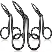 3Pk Tweezer Scissors Handle Slant Tip Eyebrows Plucker Tweezers for Facial Hair