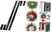 14" Wreath Hangers for Front Door, Metal Over The Door Single Hook, 2 Pack