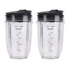 2 Pcs 18Oz Replacement Ninja Blender Cups with Lid for Ninja Auto IQ BL4803524