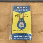 Vtg Master Lock Faux Combination Keychain Padlock Key Chain Coin Holder Novelty