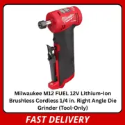 Milwaukee M12 FUEL 1/4" Right Angle Die Grinder | 12V Brushless | Tool Only