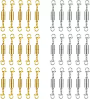 30PCS Double Lobster Clasp Magnetic Necklace Clasps and Closures, 14K Gold and S