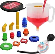 SEDY 16-Pieces No Spill Coolant Filling Funnel Kit, Spill Proof Radiator Funnel Bleeder with Adapters and Coolant Tester