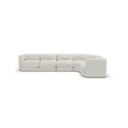 [James Lane] Santa Monica Modular Corner Sofa Boucle Ivory - 5 Seater