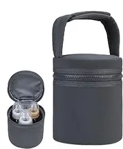 Nybhyjka Breast Milk Storage Cooler - Bottle Cooler Bag,Milk Bottles Bag with Detachable Strap, Insulated Bottle Bags Fits 2 Large 8oz Bottles for Travel Outdoor