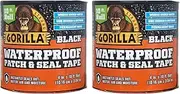 Gorilla Waterproof Patch & Seal Tape 4" x 10' Black, (Pack of 2)