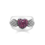 Ring Winged Heart Garnet