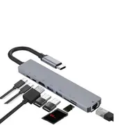 8in1 USB 3.0 Type-C Hub with HDMI Micro SD TF OTG RJ45 Ethernet Adapter