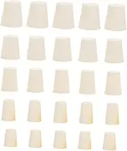 GLEAVI 50pcs Solid Rubber Stopper Sealing Plug for Bottle Vacuum Stopper Lab Tube Plug Tapered Flask Heat Resistant