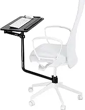 VIVO Office Chair Mounted 26 x 12 Inch Keyboard and Mouse Tray, Ergonomic Tilt, Full Motion 360 Degree Rotation, Black, MOUNT-KB08C