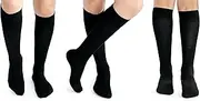 [Panzy] 5 Pairs Children/Kids Girls Bamboo Knee High Socks Plain Back to School Socks Soft Touch Ladies Socks