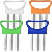 4 Pieces Onion Holder Slicer Stainless Steel Onion Slicer Vegetable Tomato Holde