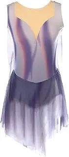 [Zagitova] Figure Skating Competition Dress for Girls, Sleeveless Gradient Skating Costumes, Customizable