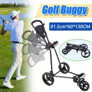 3-Wheels Golf Buggy Trolley Cart Push Pull Footbrake Foldable Golf Accessories