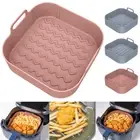2Pcs Air Fryer Silicone Pot with Handle Reusable Air Fryer Liner Heat Semus