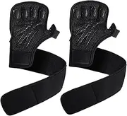 Mipcase 1 Pair Fitness Half Finger Gloves for Riding and Weightlifting Durable Protective Gear with Wrist Strap for Outdoor Activities and Dumbbell Training