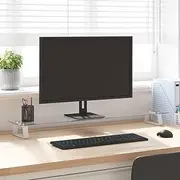 Monitor Stand, Computer Screen Riser Desk Stand, Modern Design, Loading capacity 10 kg, 100 x 20 x 8 cm, Tempered Glass and Metal