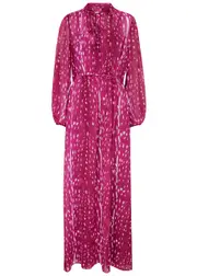 Diane Von Furstenberg Fabien Printed Chiffon Maxi Dress - Fuchsia - S (UK8-10 / S) S (UK8-10 / S)