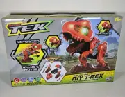 Kids DIY Red Dinosaur Toy Assembly Ultimate Fun T-Rex Moves Sound Lights Up New