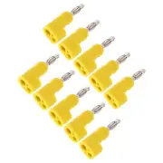 Yellow 10x 4mm Stackable Banana Plug Connectors Solderless Banana Plugs For Secu