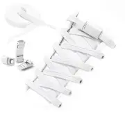 Flat Elastic No Tie Shoe Laces for Sneakers, Stretch Tieless Shoelaces 1white