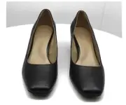 Naturalizer Women's Karina Pump Slip on Shoes Block Heel Size 8W Black