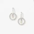 CENTER OF ATTENTION • Earrings Touchstone Crystal • Swarovski • Cream Pearls •