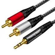 3.5mm to 2 RCA Audio Cable 20 ft,Nylon Braided 3.5mm Male to 2RCA Male Stereo...