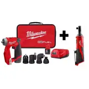 12-Volt Brushless Cordless Installation 3/8 inch Drill Driver Kit with Ratchet
