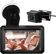 Baby Car Mirror, 1080P Baby Monitor with Camera Baby Car Mirror with 4.3'' IPS Screen Night Vision Function Adjustable Wide View Angle for Infants Kids Pets