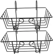 ROMISBABA 2Pcs Hanging Railing Planters for Balcony Durable Flowerpot Storage Holders Easy Installation Fence Plant Rack for Outdoor Indoor Use