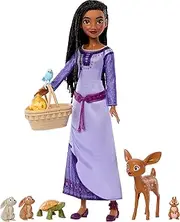 Mattel ​Disney Wish Doll & Accessories, Woodland Animals of Rosas Surprise Set with Asha Fashion Doll & 6 Surprises Including Animal Friends