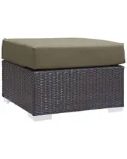 Modway Outdoor Convene Outdoor Patio Fabric Square Ottoman