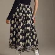 Anthropologie Payal Jain Printed Midi Emblematic Skirt. Size 0. NWT