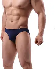 [Generic] Sexy Smooth Low Waist Seamless Men Underwear Thin Underpants Ice Silk Briefs Mini Bikini